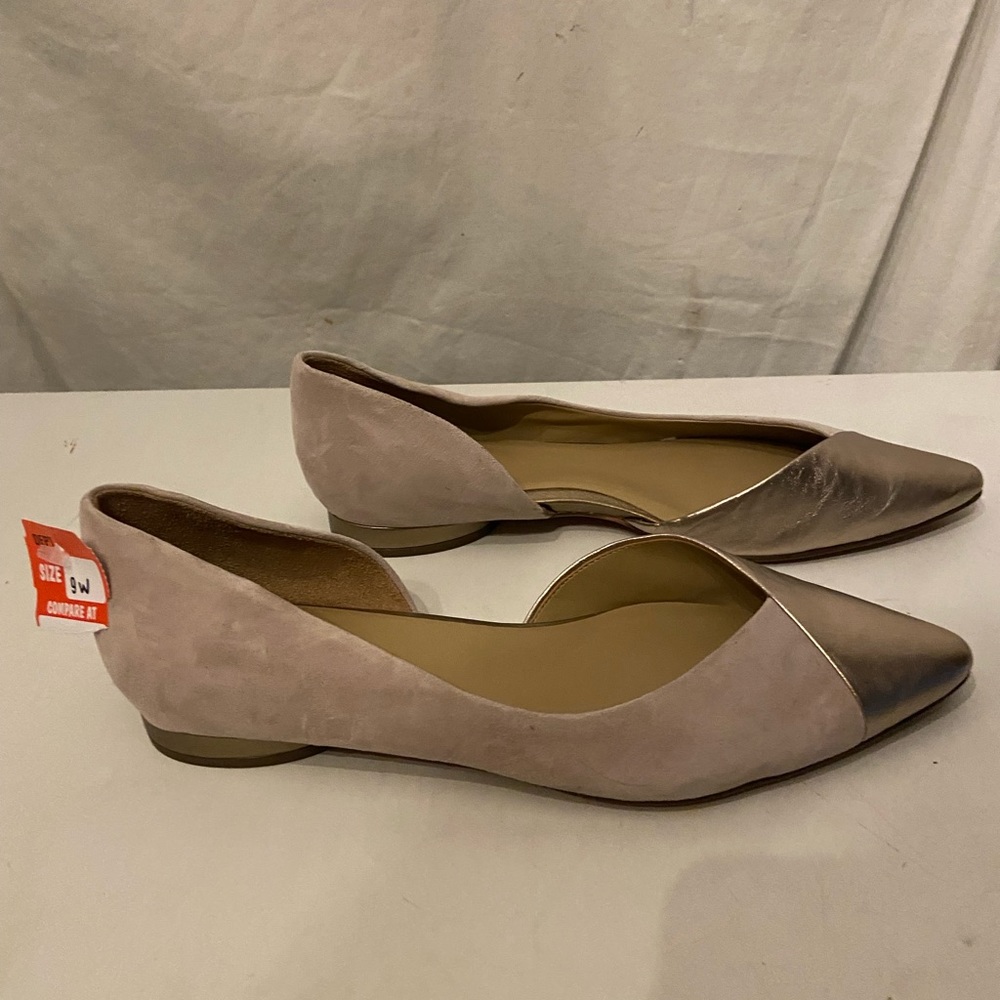 Naturalizer blush suede & gold flats size 9w NWT - Picture 5 of 8